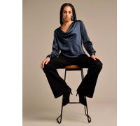 Gwd By George W. Davies Scarlet Satin Cowl Neck Top In Navy Navy 16