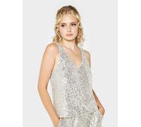 Gwd By George W. Davies Sequin Top In Silver Silver 10