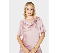 GWD by GEORGE W. DAVIES Women's Coralie Satin Top in Baby Pink | Size: 16 GWD by GEORGE W. DAVIES Baby Pink 16