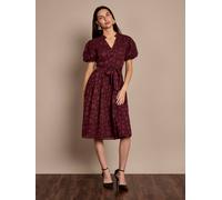 GWD by GEORGE W. DAVIES Women's Gerri Jacquard Burgundy Midi Dress | Size: 14 GWD by GEORGE W. DAVIES Burgundy 14