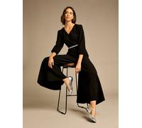 GWD by GEORGE W. DAVIES Women's Laura Black Palazzo Leg Jumpsuit | Size: 10 GWD by GEORGE W. DAVIES Black 10