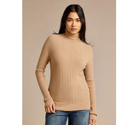 GWD by GEORGE W. DAVIES Women's Lizzie Turtle Neck Fine Knit Jumper in Nude | Size: Medium/Large GWD by GEORGE W. DAVIES Nude M/L