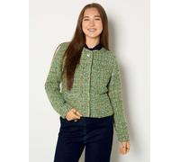 GWD Chloe Annie Green Button Through Boucle Jacket - Green - 8