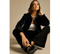 GWD Ella Quilted Velvet Bomber - Black - Black - 18