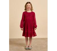 GWD Flora Red Applique Flower Dress - Red - 2-3yrs