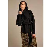 GWD Iris Knitted Roll Neck Tie Top - Black - XL