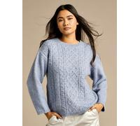 GWD Jerica Blue Wool Cable Knit Diamanté Jumper - Blue - L