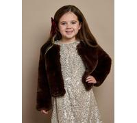 GWD Mini Reece Faux Fur Jacket - Chocolate Brown - Chocolate - 2-3yrs