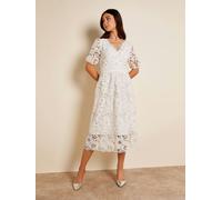 GWD Paola Lace White Midi Dress - White - 14