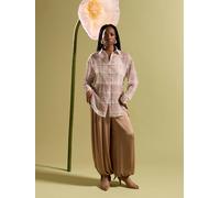 GWD Roberta Pink Sheer Checked Blouse - Multi - 10