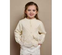 GWD Snowflake Ruffle Cream Cardigan - Cream - 7-8yrs