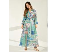 GWD Tinsley Patchwork Print Maxi Dress - Pink/ Multicoloured - 16