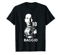 Gwdqone Baggio Soccer Roberto Italy Cotton Shirt Black