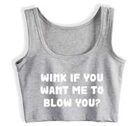 Gwdqone Blow Job BDSM Sir Porn Blow You Crop Top Sleeveless Hotwife Humorous Tank Tops Swinger Naughty Silver