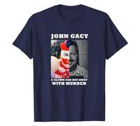 Gwdqone Clown Get Away with Murder John Wayne Gacy Shirt, True Crime Shirt, Serial Killers Shirt Navy Blue
