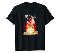 Gwdqone Demon Fire Calcifer All Bacon Burn Men Women Cotton T-Shirt Black