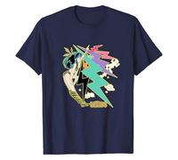 Gwdqone Funny Urusei Yatsura Electric Lum Short Sleeved Shirt Cotton Navy Blue