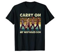 Gwdqone Parody Carry On My Wayward Son Men Woman Cotton O-Neck Shirt Black