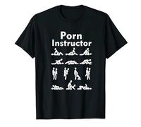 Gwdqone Porn Instructor Funny Men Woman Cotton T-Shirt Black