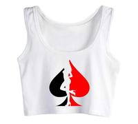 Gwdqone Spade Cotton Crop Top Hotwife Humor Fun Flirting Tank Tops Sleeveless White