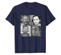 Gwdqone Unisex Serial Killers T-Shirt, Ted Bundy T-Shirt, Andrei Chikatilo John Wayne Gacy Jeffrey Dahmer T-Shirt Navy Blue