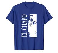 Gwdqone Women Man El Chapo Cotton Funny T-Shirt Blue