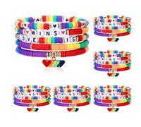 Gweichunon 30 Pcs Pride Bracelet Bulk Lgbt Support Rainbow Bracelet Gay Rainbow Bracelets for Women Men Pride Day Month Friendship Stackable Bracelets Jewelry Gifts Parades Decorations Party Supplies