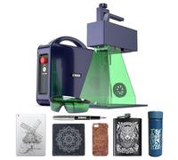 GWEIKE G2 20W Fiber Laser Engraver, 15000mm/s Speed Portable Laser Marking Machine, 110x110mm Working Area, Desktop Handheld 2-in-1 Laser Engraver Machine for Jewelry, Leather, Dog Tags, Metal