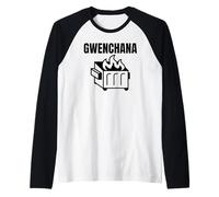 Gwenchana It's Okay I'm Fine Dumpster Fire Chaotic Humor Raglan Baseball Tee