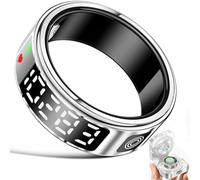 Gwenland Smart Ring for Men Women, Fitness Tracker Ring with LED Display Screen, Health Ring with Touch Screen Compatible with iOS/Android Activity Tracker/Heart Rate/SpO2/Sleep/Step