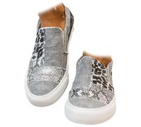 Gwenz Pain Relieving Loafers,Slip on Canvas Shoes Women's Casual Shoes with Arch Support Insole Lightweight Orthopedic Loafers for Plantar Fasciitis (Gray,5.5)