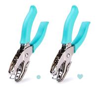 GWEOR 2 x Single Hole Punches, Circles and Hearts, Metal Punch Pliers with Soft Handle, for DIY Labels, 3 mm and 5.5 mm