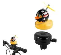 GWEOR Funny Duck Bike Bell with Helmet and Propeller, Powerful Bell for Children and Adults, Adaptable to Bicycle, Scooter, Balance Bike and Tricycle