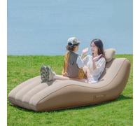 GWFBLID Chaise Lounger Inflatable Sofa Air Chair Portable PVC Blow Up Sofa Portable Leisure Lounger S-Shaped with Air Pump for Indoor Living Room Bedroom Outdoor Folding Blow Up Bed Garden Beach