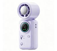 GWFBLID Handheld Portable Turbo Fan with Ice Cooler 100 Speed Adjustable with LED Display High-Power Motor Rechargeable Personal Fan Small Pocket Fans for Travel/Outdoor/Home/Office Purple