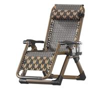 GWFBLID Heavy Duty Textoline Folding Chaise Lounge Chair for Garden Light Reclining Patio Sun loungers Easy to Clean Adjustable Head Rest Foldable with Cup and Reclining Back Beach Chair for Adults