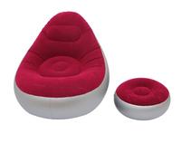 GWFBLID Portable PVC Blow Up Sofa with waterproof flocked top Inflatable Leisure Sofa Chair and Footstool Outdoor Folding Lounger Sofa Lazy Lounger Chair for Home Travel & Camping