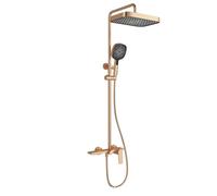 GWFBLID Rainfall Shower System Outdoor Shower Fixtures with Rain Shower Head Handheld Sprayer Single Handle 304 Stainless Steel Wall Mounted Shower Shower Faucet Combo for Bathroom or Backyard