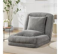 GWFBLID Upholstered Human Dog Bed for Adult & Pets Convertible Lazy Sofa Bed with 5 Adjustable Position Comfy Tatami Sofa Bed Bean Bag Sofa with 2 Soft Pillows for Bedroom Living Room Office