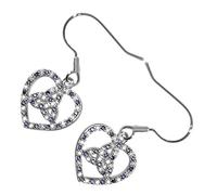 GWG Jewellery 18K White Gold Coated Celtic Trinity Knot Inside Heart Ornated with Sapphire Blue Stones Unique Earrings in Gift Box for Women