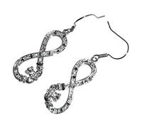 GWG Jewellery 18K White Gold Coated Infinity Band Graced with Claddagh and Emerald Green Crystals Unusual Earrings in Gift Box for Women