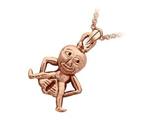 GWG Jewellery Pendant Necklace 18K Rose Gold Coated Sheela Na Gig Celtic Goddess from Ancient Carvings in Gift Box for Women