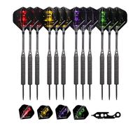 GWHOLE 12 Pack Darts Set,Professional Steel Tip Darts with Extra Dart Flight and Wrench for Dartboard Beginners Indoor Recreational Activities