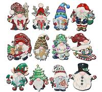 GWHOLE 24 PCS Wooden Christmas Tree Decorations Xmas Traditional Christmas Decorations Wooden Gnome Elf Mini Santa Doll Craft for DIY Crafts Gift Tags Christmas Holiday Decorate