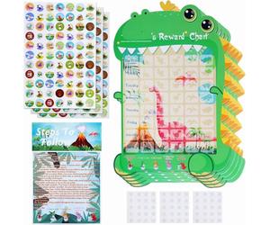 GWHOLE 5 Pack Potty Training Chart Dinosaur Toilet Training Reward Chart with Stickers and Tips Guide for Toddlers Girls Boys, Wipe Clean