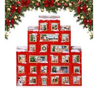 GWHOLE Advent Calendar 2025 Empty Box Red Decoration for Fill,Make your Own 24 Days Christmas Countdown Box,Xmas & Holiday Décor