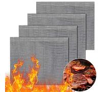 GWHOLE BBQ Grill Mat 4Pcs Non Stick Barbecue Sheets Reusable for Charcoal Gas Grill Meat Vegetable Cooking,40 * 30cm