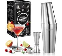 GWHOLE Boston Cocktail Shaker,750ML & 550ML with Jjigger Cocktail Making Kit 3 PCS Bar Tool Accessories Set for Bartender Home Bar Men Women Christmas Birthday Anniversary Wedding Gift