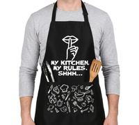 GWHOLE Funny Apron for Fathers Day,Adjustable Chef Apron with Pockets for Men and Women Home Kitchen Baking Gardening Restaurant Coffee House BBQ,Water-resistant