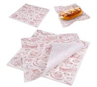 GWHOLE Greaseproof Paper Sheet,100 Sheets 30X30cm Baking Paper Wax Paper Oil Proof Papers Burger Paper for Hot Dogs Bread Sandwich Cheese Burgers Fries Food Gift Wrapping